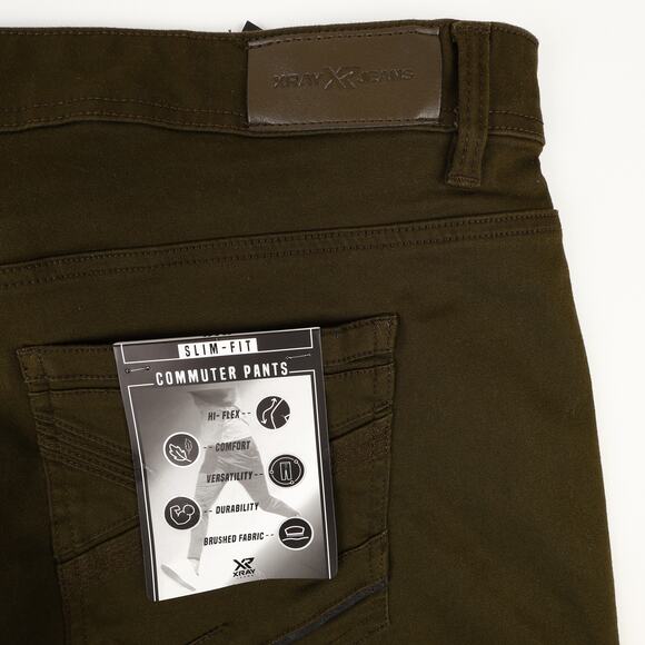 NEW XRAY XR Jeans Mens 48x32 Commuter Pants Jeans  Slim Fit Olive Green Stretch - Picture 11 of 11
